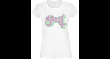 Ghost Bubble Logo Dames T-shirt - wit - XL