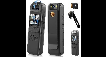 Bodycam - Action Cam - Spycam - Bewegingsdetectie - 180º Draaibare Lens - Bodycam Politie - Full HD - Zwart