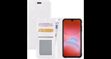 Hoesje - Met Pasjeshouder - Geschikt voor Samsung Galaxy A26 - Luxe Bookcase Portemonee - Flip Case - Kunstleer Book Case - Flipcase - Book Cover - Walletcase - Portemonneehoes - Wit