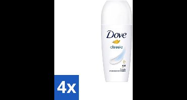 Dove Classic - Deodorant Roll-on - 50 ml - Voordeelverpakking - 4 stuks