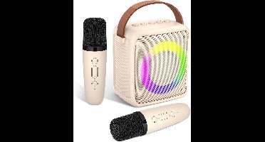 Sounix Draagbare Karaoke set - Incl. 2 draadloze microfoons - Bluetooth Speaker - Wit