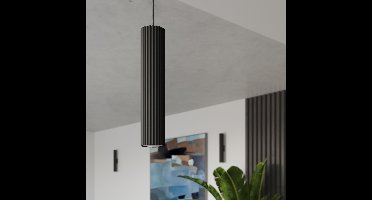 Sollux Lighting Hanglamp Karbon - 90x30x6.5cm - GU10 - zwart - aluminium