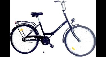 Dallas Vouwfiets 24 Inch - Zwarte Staal Frame Vouwfiets zonder Versnellingen