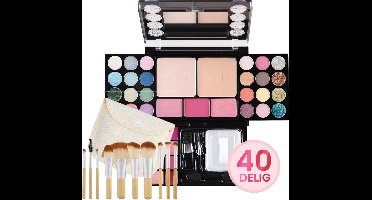 Diamond Beauty Box met Spiegel – Kleine Make Up set voor Meisjes – Kinder Make Up Gevuld - Met Spiegel en Kwasten, Voor Onderweg & Als Cadeau – Veganistische Cosmetica – Extra Klein