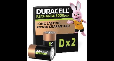 Duracell Oplaadbare D batterijen - 3000 mAh NiMH - 2 stuks