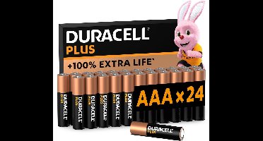 Duracell Plus AAA - alkaline batterijen - 1,5V, LR03 - 24 stuks