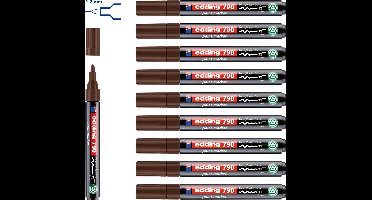 edding 790 lakmarker bruin 10 stuks - ronde punt 2-3 mm - verfstift voor veel verschillende ondergronden - goed zichtbaar op transparante en donkere ondergronden