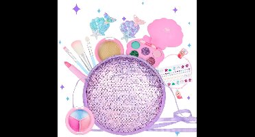 ApexArte® Make up Koffer Meisjes - Kinder Speelkoffer met Inhoud - Make Up Set voor Kinderen - Paars