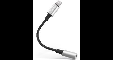 Slim Lightning (m) naar 3.5mm Stereo Jack (v) Adapterkabel - Verguld - 0,1 meter - Zwart