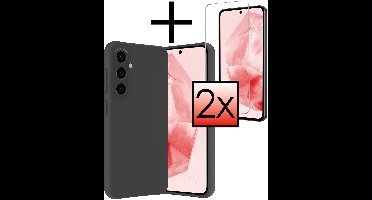 Hoesje - Met 2x Screenprotector - Geschikt voor Samsung Galaxy A36 - Sterk & Shockproof - Back Cover - Siliconen Case - Telefoon Hoes - Zwart