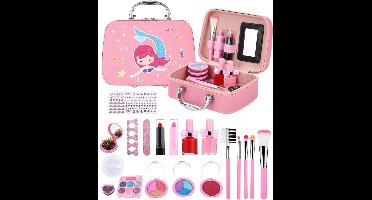 ApexArte® Make up Koffer Meisjes - Kinder Speelkoffer met Inhoud - Make Up Set voor Kinderen - Roze
