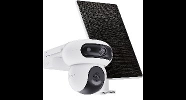 EZVIZ HB90+8w Beveiligingscamera - Zonnepaneel - Dubbele lenzen 360° - Beveiligingscamera voor buiten - Wifi draadloos met 10400mAh batterij - Personen-/voertuigdetectie - Automatische volgfunctie - Wit - 1 Stuk