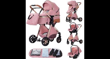 Kinderwagen - Roze - Buggy - Kinderwagen 3 In 1 - Kinderwagens & Buggy's - Kinderwagens - Baby - Buggy's - Plooibuggy - Buggy Inklapbaar - Kinderwagens - Kind - Kinderen - Baby - Baby's