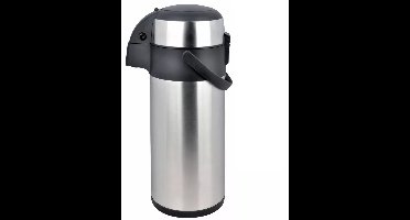 Kinghoff Tafelthermoskan met Pomp - Roestvrijstalen Thermoskan 3,0 Liter (KH1467) - Houdt Dranken Urenlang Warm of Koud - Handige Knopbediening