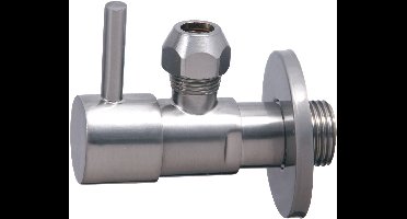 Sanifun Minimal Hoekstopkraan 1/2 x 3/8 of knel 10 mm geborsteld staal