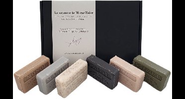 Soap bar cadeauset savon de marseille zeep Marius, Pavot, Huile d'argan, Lait de coco, fleur de coton, Monoi - vaderdag cadeau - mannencadeau - papadag - giftset - brievenbuscadeau mannen