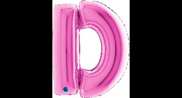 Folieballon 100cm letter D - fuchsia roze