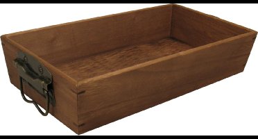 Dienblad - 36x19x7.5cm - hout - oudbruin - 1 stuks