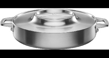 Fiskars Braadpan - Norden Gecoat Staal - Bakpan voor alle Kookplaten - Ceratec™ antiaanbaklaag - Braadpan met Deksel