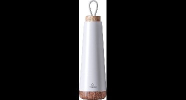 Bioloco Loop Thermosfles Wit - RVS - Dubbelwandig - Houten dop 500ml