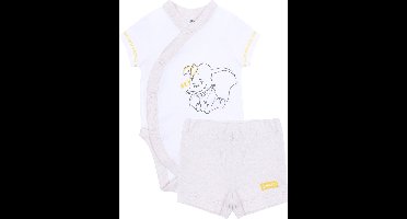 Dombo DISNEY - Witte en beige bodysuit+short / 62