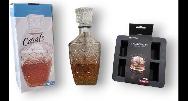 Whiskey set - Whiskey karaf - Ijsblokjesvorm - Karaf set met Ijsblokjesmaker set