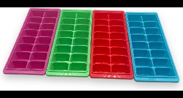 Maak Verfrissende IJsblokjes in Bulk met de IJsblokjes Maker Set van 4 Stuks - Afmetingen 16x10.8cm