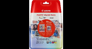 Canon CLI-521 C/M/Y/BK 7ml 7ml Zwart, Cyaan, Geel, Magenta inktcartridge