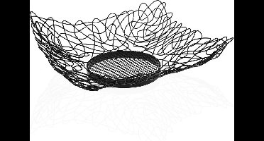 Fruitschaal Versa Zwart Metaal Staal (29 x 10 x 29 cm)