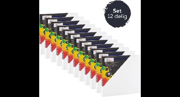 Schildersdoeken Set 12pcs - Formaat 30x30 cm - geschikt voor acryl-, olie- en aquarelverf - hoogwaardige kwaliteit canvas - perfect voor middelgrote schilderijen - goede prijs-kwaliteitverhouding