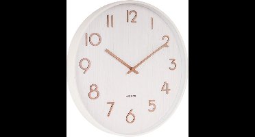Karlsson Wandklok Pure - Wit lindehout - Large - Ø60cm - Scandinavisch