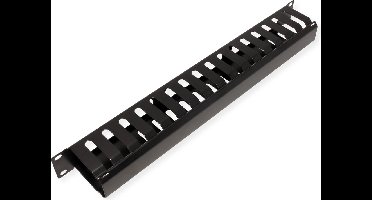 VALUE 19" Frontplaat 1 HE met rangeerkanaal 40 x 60 mm, zwart