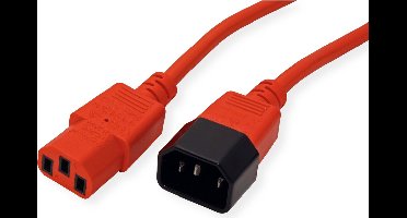 ROLINE stroomverlengkabel, IEC 320 C14 - C13, rood, 3 m