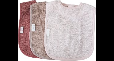 Funnies slab - set van 3 - rood en roze - baby slabbetjes