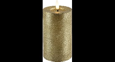 Countryfield Lyon LED kaars/stompkaars - goud - D7,5 x H12,5 cm - timer