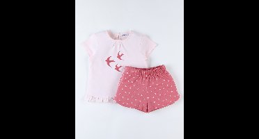 Noukie's - Pyjama - Zomer- Meisje - vogels roze - 4j