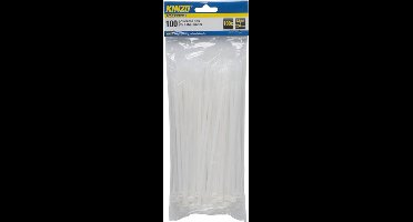 Kinzo Tiewraps - 300x stuks - wit - 20 cm kabelbinders