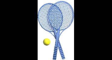 Benson Tennis set - plastic rackets - soft bal - 3-delig - blauw/geel - 2 personen