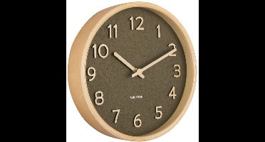 Karlsson Wandklok Pure Wood - Small - Nerven Mosgroen - Ø22cm - Modern