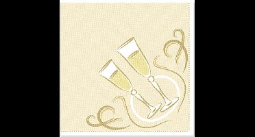 Servetten 1/4 vouw 40 cm x 40 cm goud "Festive Moments" (50 stuks)