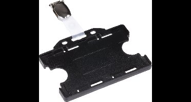 Europel Pashouder – Hard Kunststof – Open Model – 54x85 mm – Zwart – Inclusief Bretelclip – 24 Stuks