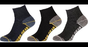 Apollo - 6-Pack - Worker Kwaartersokken - Halfhoog - Badstof Zool - Heren / Dames - assorti - 46-48 - 122425000