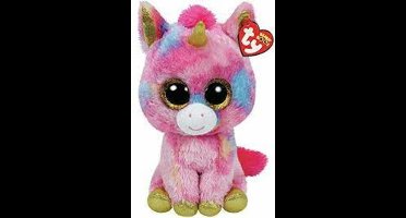 Ty Beanie Eenhoorn knuffel - Fantasia - roze - 24 cm - pluche - eenhoorns knuffels