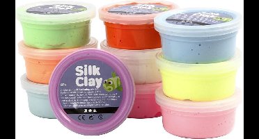 Silk Clay®, kleuren assorti, Basic 2, 10x40gr