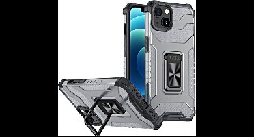 Crystal Ring Case Kickstand Tough Rugged Cover geschikt voor iPhone 13 mini zwart