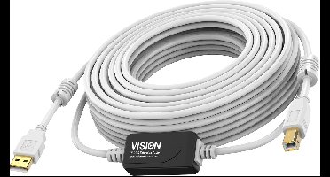 Vision TC 10MUSB+/2 USB-kabel USB 2.0 10 m USB A USB B Wit