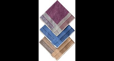 D&L Heren Zakdoeken - Effen donker - 12 Stuks - Katoen - Dik Gesatineerd