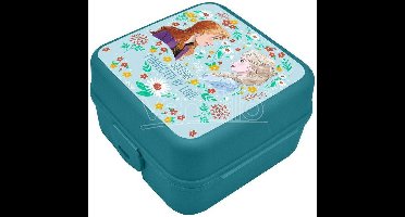Disney Frozen broodtrommel/lunchbox voor kinderen - blauw - kunststof - 14 x 8 cm