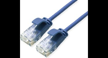 ROLINE UTP Data Center Patchkabel Cat.6A (Class EA), LSOH, extra dun, blauw, 0,15 m