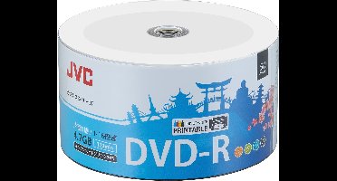 JVC DVD-R 4.7GB/16X Inktjet White Printable Spindle 50